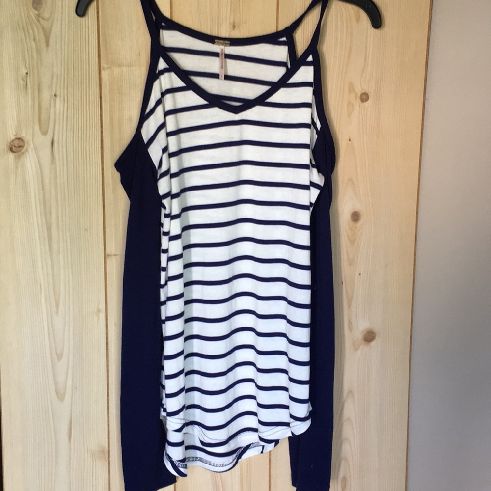 Cold shoulder striped top